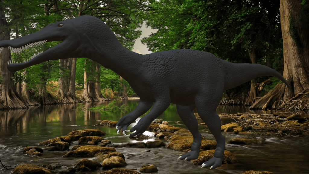 A 3D sculpted baryonyx walkeri
